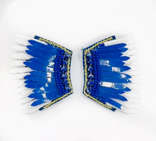 Load image into Gallery viewer, Wing Game Day Statement Earring, handmade earrings, Sequin angel wings party, tailgate fashion