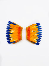 Load image into Gallery viewer, Wing Game Day Statement Earring, handmade earrings, Sequin angel wings party, tailgate fashion