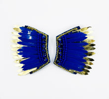 Load image into Gallery viewer, Wing Game Day Statement Earring, handmade earrings, Sequin angel wings party, tailgate fashion