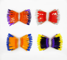 Load image into Gallery viewer, Wing Game Day Statement Earring, handmade earrings, Sequin angel wings party, tailgate fashion