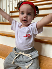 Load image into Gallery viewer, Cotton Onsie, Bloomers and Headband Set Baby and Toddler "I HAVE FUN BUNS" Unisex Cotton
