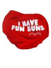 Load image into Gallery viewer, Cotton Diaper Covers/ Bloomers Unisex Baby and Toddler “I HAVE FUN BUNS”

