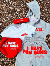 Load image into Gallery viewer, Cotton Baby and Toddler Outfit “I HAVE FUN BUNS” The Complete Package
