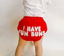 Load image into Gallery viewer, Cotton Diaper Covers/ Bloomers Unisex Baby and Toddler “I HAVE FUN BUNS”