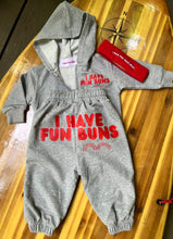 Load image into Gallery viewer, Cotton Sweat-Suit with Sweatband Baby and Toddler "I HAVE FUN BUNS” Unisex