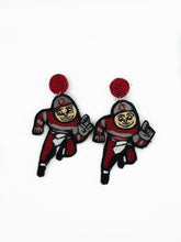 Load image into Gallery viewer, Ohio State Statement Earrings, Brutus, OSU, College Football, Tailgate Fashion, Game Day, handmade earrings
