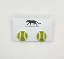 Load image into Gallery viewer, Tennis Ball Beaded Stud Earrings
