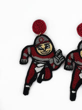 Load image into Gallery viewer, Ohio State, Brutus, OSU, Beaded Statement Earrings, College Football, Tailgate Fashion, Game Day, handmade earrings
