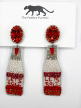 Load image into Gallery viewer, Alabama “Let’s Roll” Beaded Statement Earrings/ Game Day/ Tailgate Fashion
