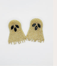 Load image into Gallery viewer, Pearled Ghost Beaded Statement Earrings
