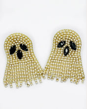 Load image into Gallery viewer, Pearled Ghost Beaded Statement Earrings
