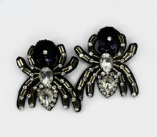 Load image into Gallery viewer, Crystal Spider Statement Earrings/ Halloween/ Fall
