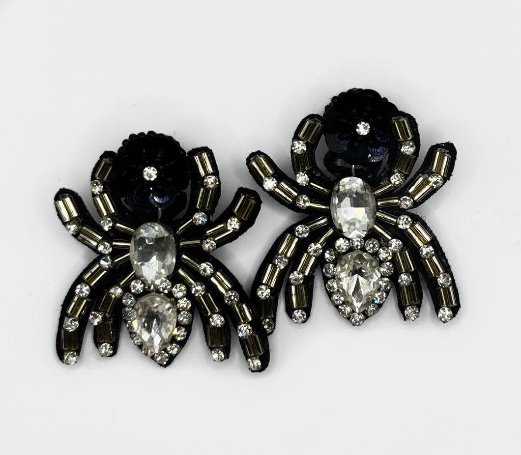 Spider Statement Earrings/ Crystal/ Halloween/ Fall