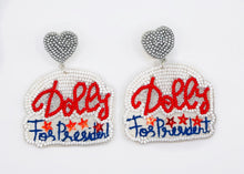 Load image into Gallery viewer, Dolly Parton For President Beaded Statement Earrings
