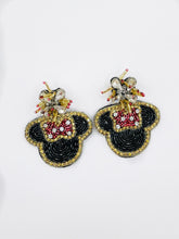 Load image into Gallery viewer, Minnie Mouse Beaded Statement Earrings/ Disney/ Fantasy
