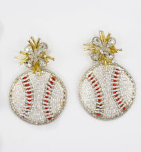 Load image into Gallery viewer, Beaded Baseball Earrings
