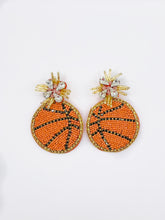 Load image into Gallery viewer, Beaded and Sequin Basketball Earrings/ Game Day/ Tailgate Fashion/ NBA

