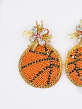 Load image into Gallery viewer, Beaded and Sequin Basketball Earrings/ Game Day/ Tailgate Fashion/ NBA
