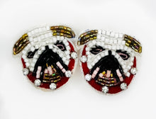 Load image into Gallery viewer, Bulldog UGA Beaded Statement Earrings/ Studs/ Game Day/ Tailgate Fashion

