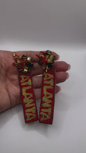 Load and play video in Gallery viewer, Atlanta United Soccer Beaded Statement Earrings, Game Day, Tailgate Fashion, handmade earrings
