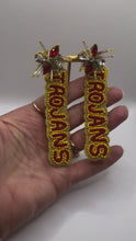 Load and play video in Gallery viewer, USC Trojans Beaded Statement Earrings, Game Day, Tailgate Fashion, handmade earrings
