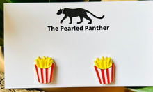 Load image into Gallery viewer, French Fry Enamel Stud Earrings/ snacks/ food/ junk food/ tailgate fashion/ game day
