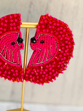 Load image into Gallery viewer, Hedgehog Red and Pink Beaded Statement Earrings/ animals/ exotic animals/ Sonic/ video games
