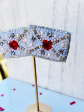 Load image into Gallery viewer, Envelope Love Letter Beaded Statement Earrings/ valentines day/ heart/ white/ red
