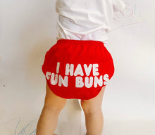 Load image into Gallery viewer, Cotton Diaper Covers/ Bloomers Unisex Baby and Toddler “I HAVE FUN BUNS”
