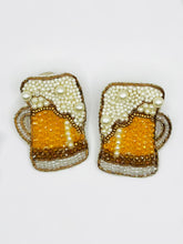 Load image into Gallery viewer, Beer Mug Beaded Statement Earrings/ Octoberfest/ Alcohol/ Beer Garden
