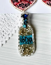 Load image into Gallery viewer, &quot;V is for Valentine&quot; Vodka Bottle Statement Earrings/ valentines day/ love/ hearts/ friendship/ alcohol
