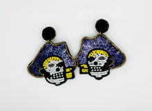 Load image into Gallery viewer, Pirate ECU Beaded and Sequin Statement Earrings
