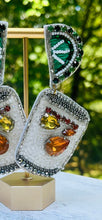 Load image into Gallery viewer, Tequila Beaded Statement Earrings on the Rocks with Lime/ alcohol/ shots/
