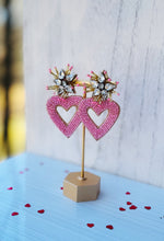 Load image into Gallery viewer, Pink Beaded Open Hearts
